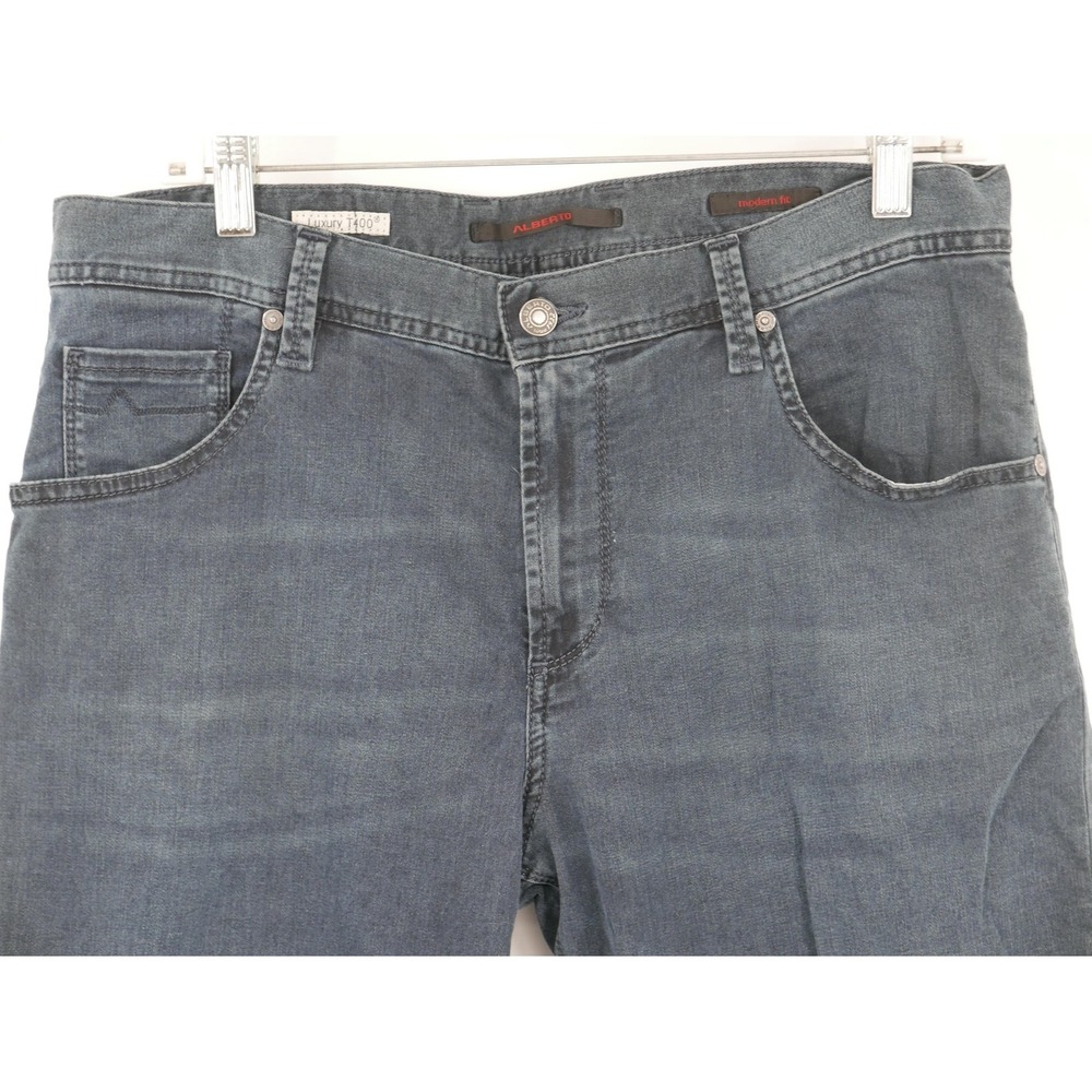 ALBERTO Stone Modern Fit T400 Jeans Blue Light Tencel Denim Men's 33x32
